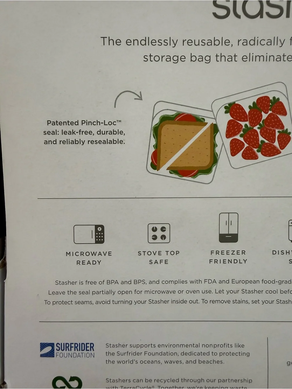 Stasher Silicone Christmas Sandwich Bags Snowflakes- New in packaging